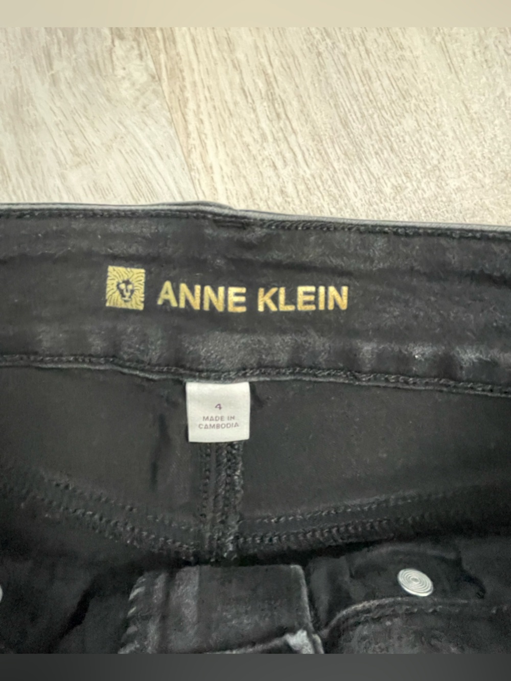 Anne Klein Black Pants with Gold Logo